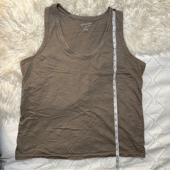 Universal Thread | Scoop Neck Thick Strap Cotton Tank Top Heather Gray Brown - Picture 10 of 11